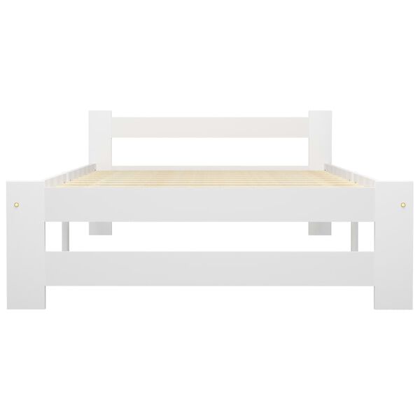 vidaXL Estrutura de cama com 2 gavetas 90x200 cm pinho maci&ccedil;o branco