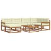 vidaXL Conjunto de Sof&aacute;s para Exterior 7 pcs Natural e Creme