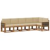 vidaXL Conjunto de Sof&aacute;s para Exterior 6 pcs Natural e Bege Poli&eacute;ster