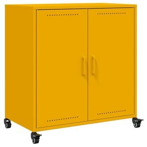 vidaXL Aparador 68x39x72 cm a&ccedil;o amarelo mostarda
