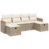 vidaXL 6 pcs conjunto de sof&aacute;s p/ jardim com almofad&otilde;es vime PE bege