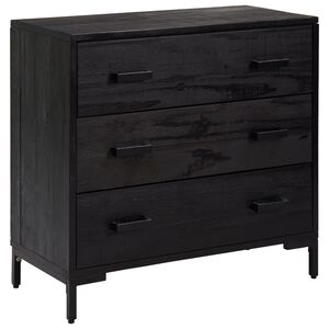 vidaXL C&oacute;moda 75x35x70 cm pinho maci&ccedil;o preto