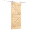 vidaXL Porta Deslizante Natural e Branco 90 x 210 cm