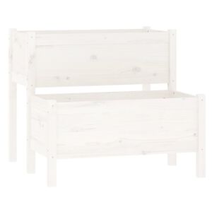 vidaXL Vaso/floreira 84,5x84x75 cm madeira de pinho maci&ccedil;a branco