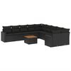 vidaXL 11 pcs conjunto sof&aacute;s de jardim c/ almofad&otilde;es vime PE preto