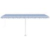 vidaXL Toldo retr&aacute;til manual independente 500x350 cm azul e branco