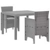 vidaXL Conjunto de Jantar para Jardim 3 pcs Cinzento-claro