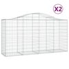 vidaXL Cestos gabi&atilde;o arqueados 2pcs 200x50x100/120cm ferro galvanizado
