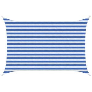 vidaXL Vela de Sombra Azul e Branco 2 x 2,5 m HDPE