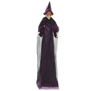 vidaXL Bruxa falante de Halloween Roxo 216 x 125 cm Poli&eacute;ster
