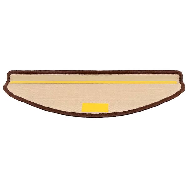 vidaXL Tapetes de escada adesivos 15 pcs 65x21x4 cm castanho