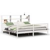 vidaXL Cama com estante sem colch&atilde;o 180x200 cm pinho maci&ccedil;o branco