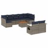 vidaXL Conjunto de sof&aacute; de jardim com 10 pe&ccedil;as e almofadas em rattan sint&eacute;tico cinza