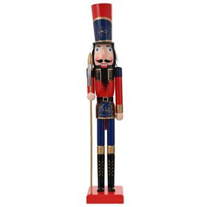 vidaXL Quebra-nozes de Natal TURKU Vermelho e preto 91 cm