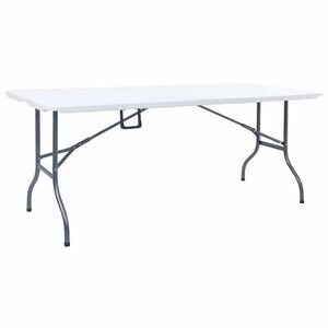 vidaXL Mesa de jardim dobr&aacute;vel 180x72x72 cm PEAD branco