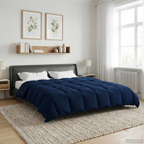 vidaXL Duvet de Ano Inteiro Azul Escuro 200 x 200 cm Microfibra