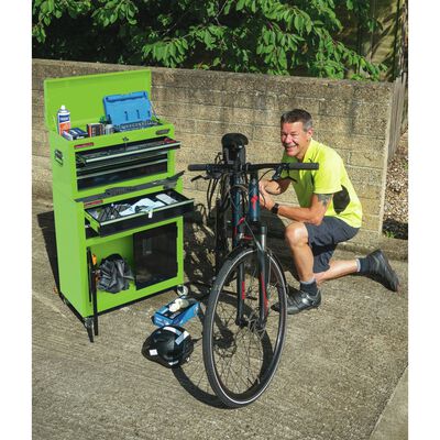 Draper Tools Armário de ferramentas com rodas 61,6x33x99,8 cm verde