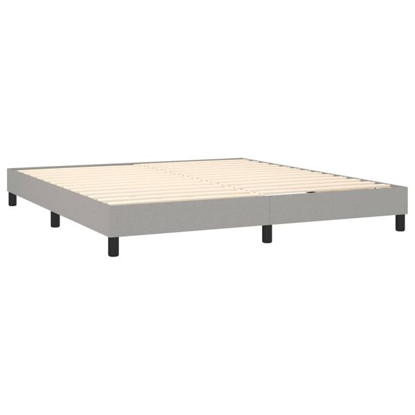 vidaXL Cama com molas/colch&atilde;o 180x200 cm tecido cinzento-claro