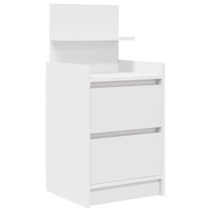 vidaXL Mesa de cabeceira com 2 gavetas 38x34x80 cm branco