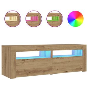 vidaXL Mesas cabeceira c/ LEDs 2 pcs 60x35x40 cm carvalho artesanal