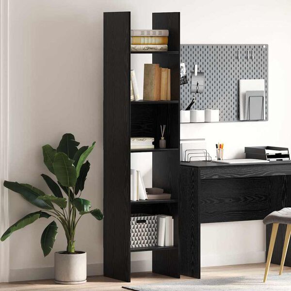 vidaXL Gabinete de Livros Carvalho Preto 40 x 35 x 180 cm