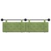 vidaXL Cabeceira Suspensa Verde Claro 190 x 55 x 5 cm Veludo