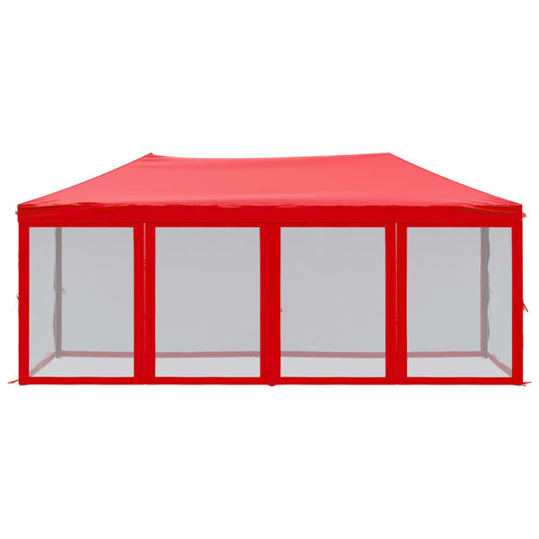vidaXL Tenda para festas dobr&aacute;vel com paredes laterais 3x6 m vermelho