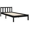 vidaXL Estrutura de cama com cabeceira 100x200 cm madeira maci&ccedil;a preto