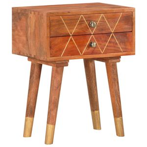 vidaXL Mesa de cabeceira 43x30x58 cm madeira de mangueira maci&ccedil;a
