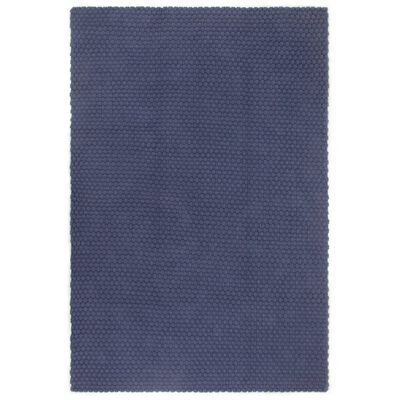 vidaXL Tapete retangular natural 160x230 cm algodão azul marinho