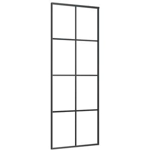 vidaXL Porta deslizante 76x205 cm vidro ESG e alum&iacute;nio preto