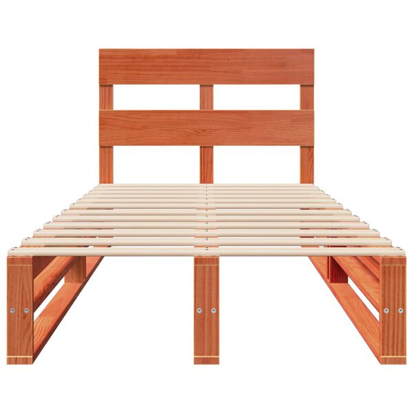 vidaXL Cama sem colch&atilde;o 100x200 cm pinho maci&ccedil;o castanho-mel