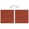vidaXL Pedra Passo 6 pcs Vermelho 40,5 x 40,5 x 2 cm Borracha