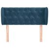 vidaXL Cabeceira de cama c/ abas veludo 103x23x78/88cm azul-escuro