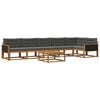 vidaXL Conjunto de Sof&aacute;s para Exterior 7 pcs Natural e Antracite