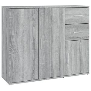 vidaXL Aparador 91x29,5x75 cm derivados de madeira cinzento sonoma