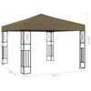 vidaXL Gazebo com cord&otilde;es de luzes LED 3x3 m tecido cinza-acastanhado