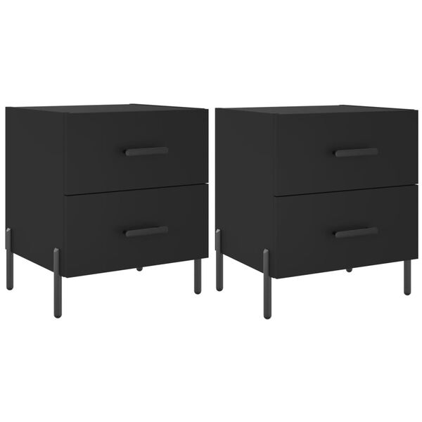 vidaXL Mesas de cabeceira 2 pcs 40x35x47,5 cm deriv. de madeira preto