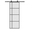 vidaXL Porta deslizante c/ conj. ferragens 76x205cm vidro ESG preto