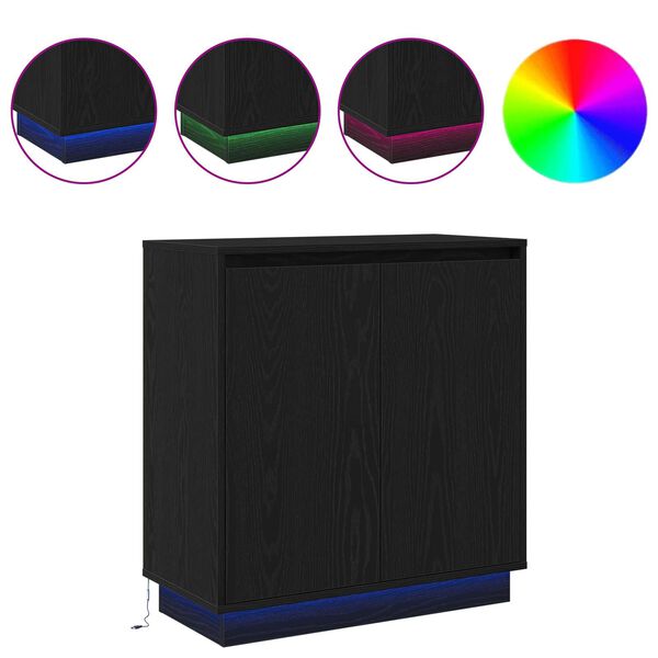 vidaXL Buffet Carvalho Preto 71 x 34,5 x 75 cm Madeira processada