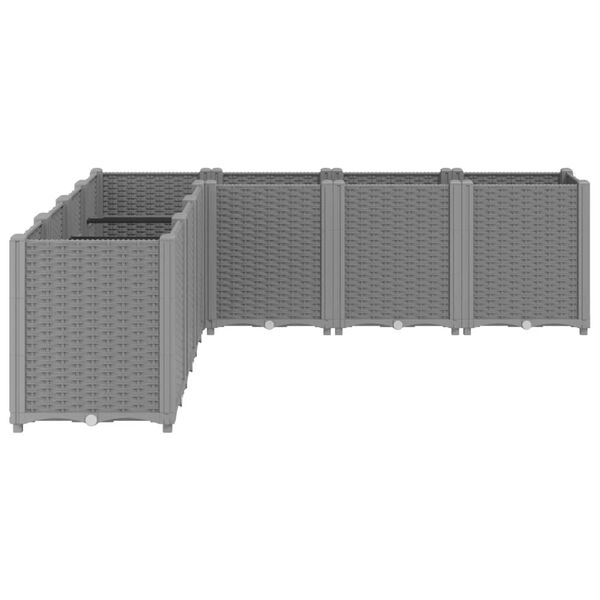 vidaXL Vaso/floreira 160x160x53 cm PP cinzento-claro