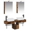 vidaXL Conjunto de Arm&aacute;rios para Banheiro 5 unid. Madeira antiga