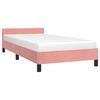 vidaXL Estrutura cama c/ cabeceira sem colch&atilde;o 90x190 cm veludo rosa