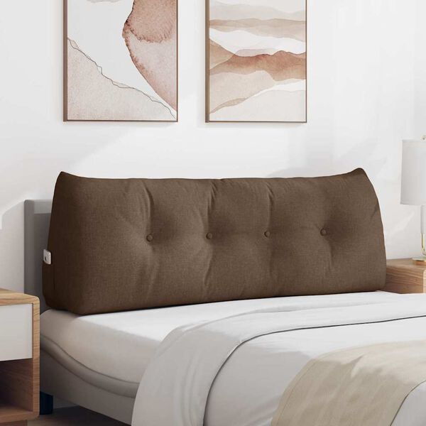 vidaXL Travesseiro para Costas Castanho 140 x 24 x 50 cm tecido