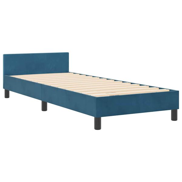 vidaXL Cama Box com cabeceira Azul Escuro 80 x 200 cm Veludo