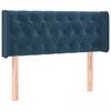 vidaXL Cabeceira de cama c/ abas veludo 103x16x78/88cm azul-escuro