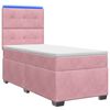 vidaXL Cama box spring com colch&atilde;o Rosa 90 x 200 cm Veludo