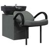 vidaXL Cadeira de Shampoo Cinza Escuro e Preto 136 x 60 x 92 cm tecido