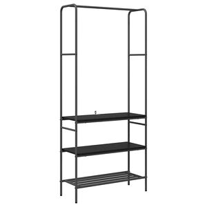 vidaXL Suporte para Roupas Carvalho Preto 77 x 30 x 171 cm