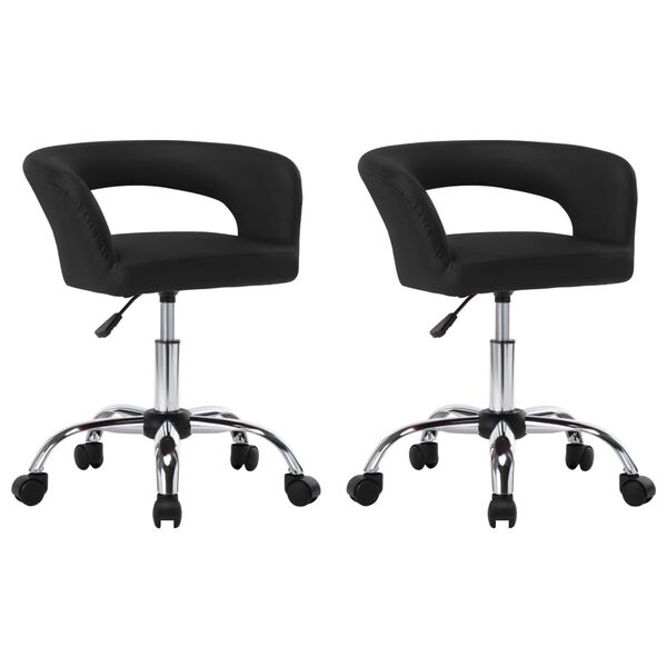 vidaXL Cadeiras de jantar 2 pcs couro artificial preto